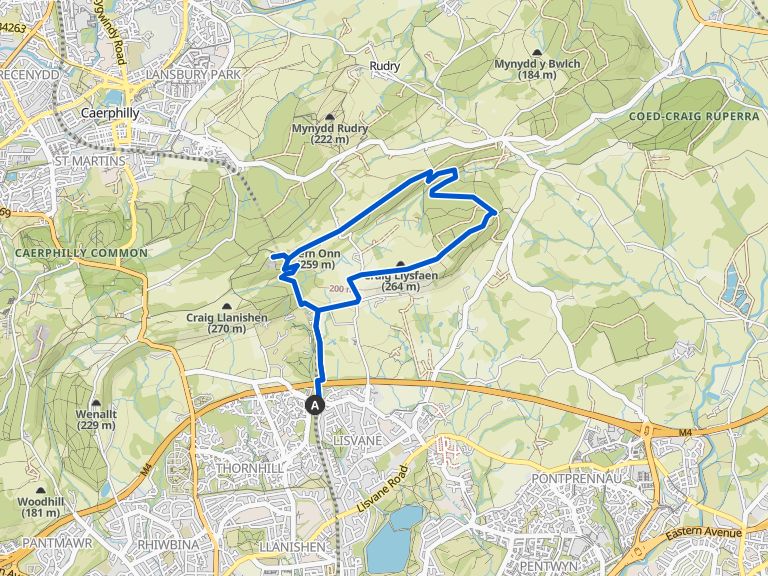 Cefn Onn Slate Quarry Coed Cefnonn loop from Lisvane and Thornhill